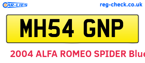 MH54GNP are the vehicle registration plates.
