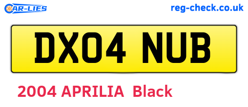 DX04NUB are the vehicle registration plates.
