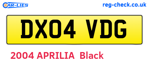 DX04VDG are the vehicle registration plates.