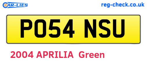 PO54NSU are the vehicle registration plates.