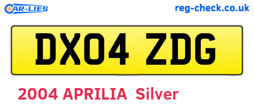 DX04ZDG are the vehicle registration plates.