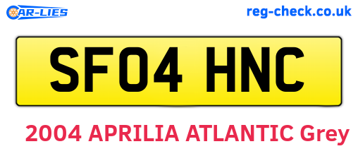 SF04HNC are the vehicle registration plates.