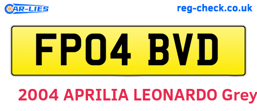 FP04BVD are the vehicle registration plates.