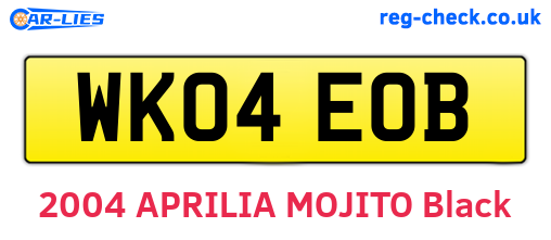 WK04EOB are the vehicle registration plates.