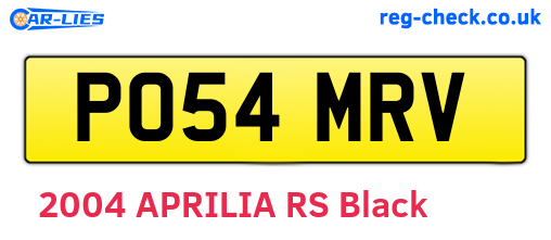 PO54MRV are the vehicle registration plates.