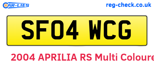 SF04WCG are the vehicle registration plates.