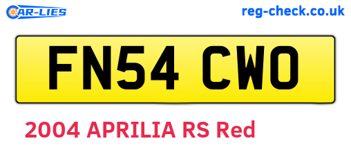 FN54CWO are the vehicle registration plates.
