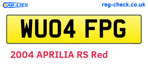 WU04FPG are the vehicle registration plates.