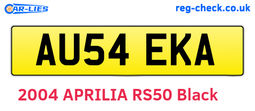 AU54EKA are the vehicle registration plates.