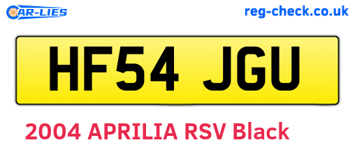 HF54JGU are the vehicle registration plates.