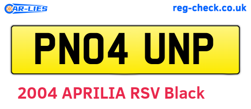 PN04UNP are the vehicle registration plates.