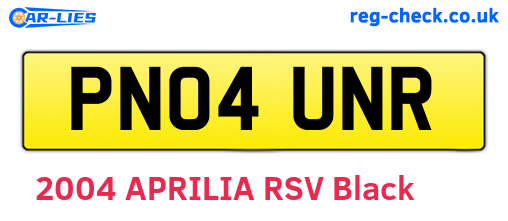 PN04UNR are the vehicle registration plates.