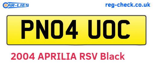 PN04UOC are the vehicle registration plates.