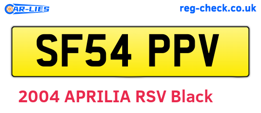 SF54PPV are the vehicle registration plates.