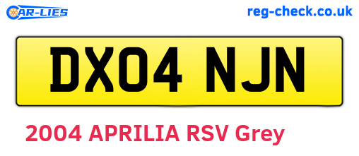 DX04NJN are the vehicle registration plates.