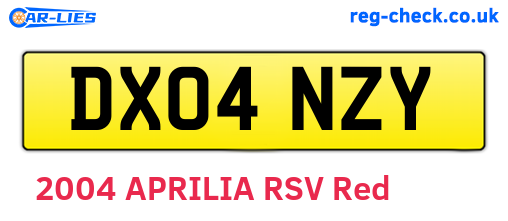 DX04NZY are the vehicle registration plates.