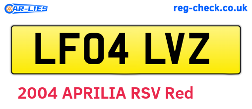 LF04LVZ are the vehicle registration plates.