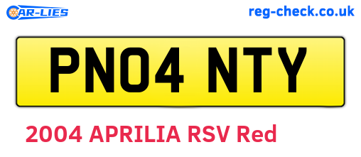 PN04NTY are the vehicle registration plates.