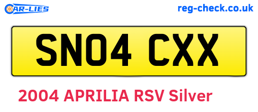 SN04CXX are the vehicle registration plates.