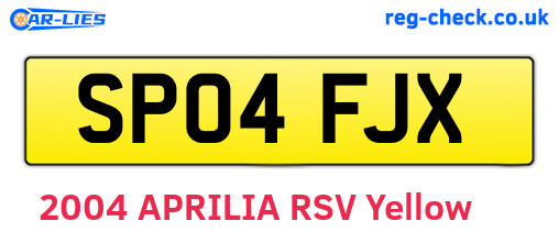 SP04FJX are the vehicle registration plates.