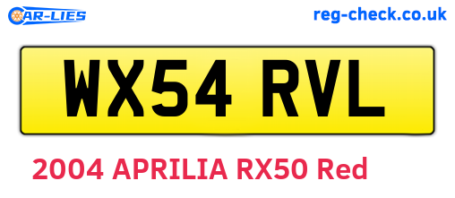 WX54RVL are the vehicle registration plates.
