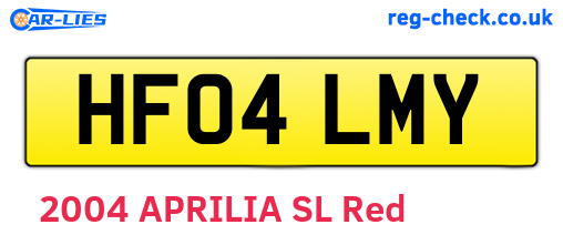 HF04LMY are the vehicle registration plates.