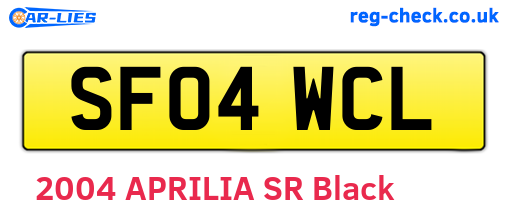 SF04WCL are the vehicle registration plates.