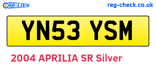 YN53YSM are the vehicle registration plates.
