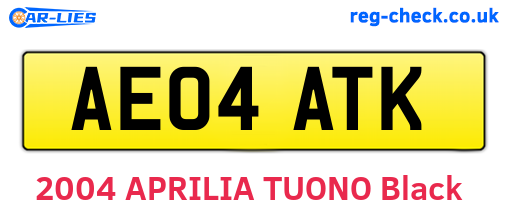 AE04ATK are the vehicle registration plates.