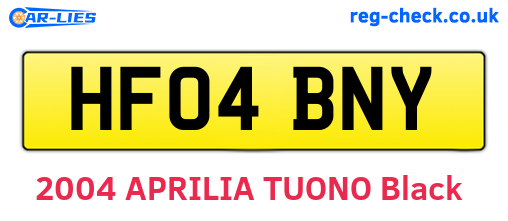 HF04BNY are the vehicle registration plates.