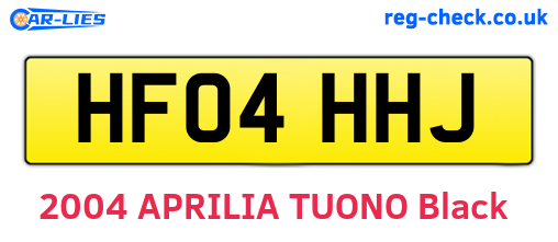 HF04HHJ are the vehicle registration plates.