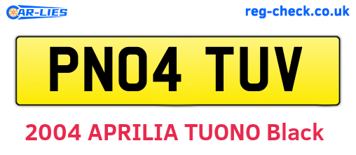 PN04TUV are the vehicle registration plates.