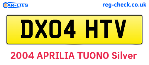 DX04HTV are the vehicle registration plates.