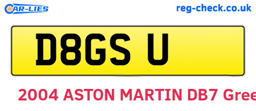 D8GSU are the vehicle registration plates.