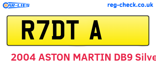 R7DTA are the vehicle registration plates.