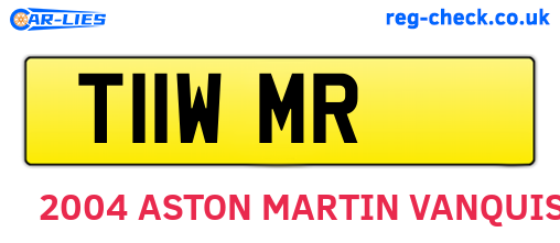T11WMR are the vehicle registration plates.