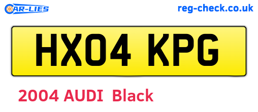 HX04KPG are the vehicle registration plates.