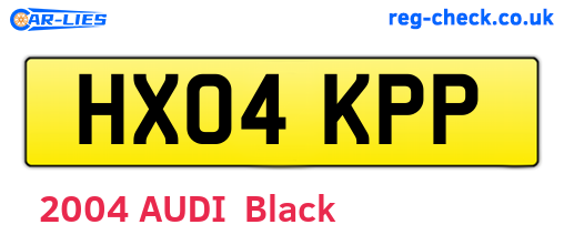 HX04KPP are the vehicle registration plates.