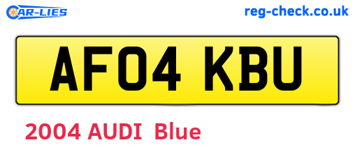 AF04KBU are the vehicle registration plates.