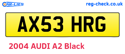 AX53HRG are the vehicle registration plates.