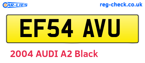 EF54AVU are the vehicle registration plates.