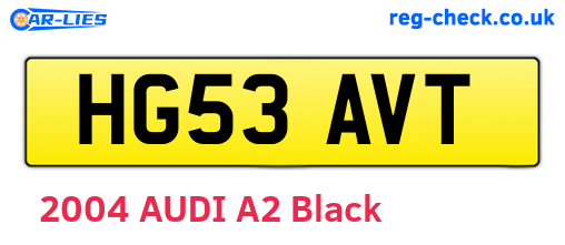 HG53AVT are the vehicle registration plates.