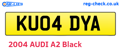 KU04DYA are the vehicle registration plates.