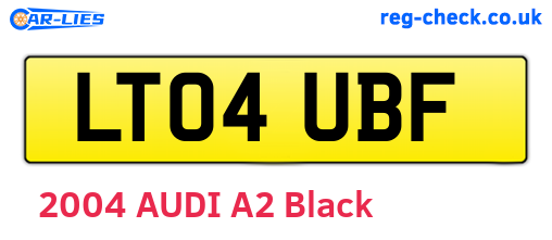 LT04UBF are the vehicle registration plates.