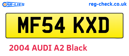 MF54KXD are the vehicle registration plates.