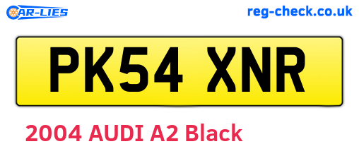 PK54XNR are the vehicle registration plates.