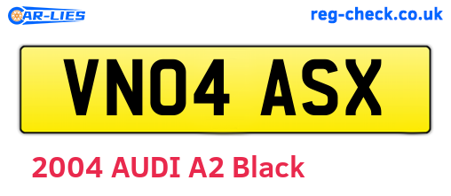 VN04ASX are the vehicle registration plates.