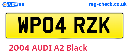 WP04RZK are the vehicle registration plates.
