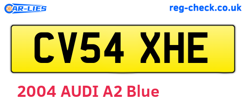 CV54XHE are the vehicle registration plates.