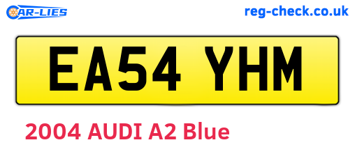 EA54YHM are the vehicle registration plates.